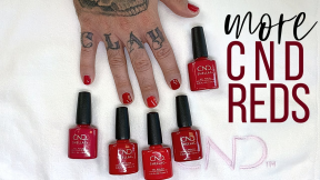 CND Shellac- More reds and almost reds. [LIVE SWATCH on REAL NAILS]