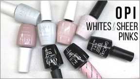OPI GELCOLOR  SHEER WHITES & PINKS [Live Swatch on Real Nails]