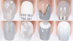 10 EASY GRAY NAIL IDEAS | new nail art designs compilation