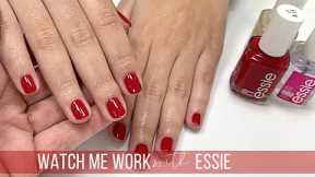 FULL SALON MANICURE with Essie Not Red-y for Bed [WATCH ME WORK] ❤️