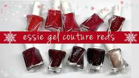 Swatching Essie Gel Couture RED SHADES!