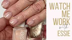 GENTLE SALON MANICURE  with Essie Mademoiselle + rose gold tips [WATCH ME WORK]