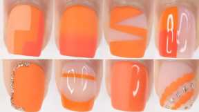 9 EASY NAIL ART IDEAS | orange nail art designs compilation summer nail polish colors 2022