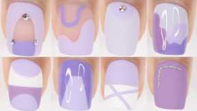 10 EASY NAIL ART IDEAS | purple nail art designs compilation summer nail polish colors 2022