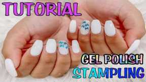 HOW TO APPLY GEL POLISH ON NATURAL NAILS,WITH NAIL STAMPLING DESIGNS.