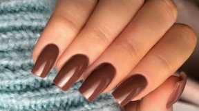 ASMR Chocolate Brown Nail Polish|| Manicure colors || Memoona fazal #asmr #youtuber #naildesign