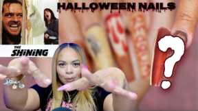 Crazy Halloween Nail Art | The Shining Nail Design | Builder Gel Nails Tutorial