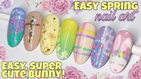 🐰 EASY SPRING / EASTER NAIL ART | Gel Polish Designs | Tutorial | Floral Bunny Ombre Flowers