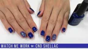 Full Salon Manicure w/CND Shellac 'Sassy Sapphire' [Watch Me Work] 💅 💙