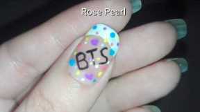 Easy BTS Nail Art- French Manicure Nail Art Tutorial- BTS Army | Rose Pearl