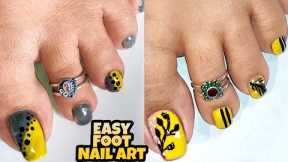 Two elegant yellow foot nail art designs || Toe nail art ideas || Gorgeous feet || Nail Delights💅