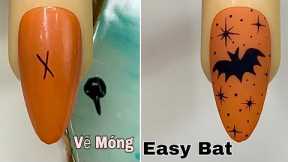 Easy Bat Nail Art For Beginner 💖Vẽ Móng💅 New Nails Design 💝 New Nails