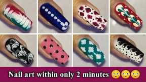 Easy nail art designs within only 2 minutes|| Nail art at home|| #easynailart #naildesign #nailart
