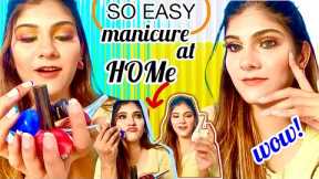 How to Easiest French Manicure 💅 At Home||Nail Art Tutorial Ever ||Neat & Attractive Nails & Hands