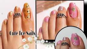 Cute and easy toe nail designs || foot nail art || #stylofashiongirl