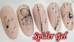 Spider Gel Nail ART//Easy Nail Design Idea//Tutorial Step by Step