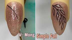 Easy Simple Fall Nail Art For Beginner 💖Vẽ Hoa 💅 New Nails Design 💝 New Nails