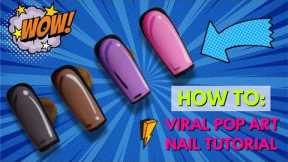 Viral pop art cartoon nail design | easy beginner friendly step by step gel nail art tutorial