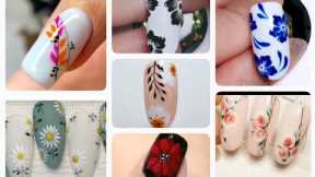 created flowers 🌺 nail art at home/🌹 Nail Art Designs 2022#Hummy nails