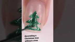 Christmas tree chrome nail art #nails #treewithoutatree #ad