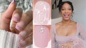 CHRISTMAS NAIL DESIGNS 2022 |  pink Christmas nail art compilation using gel nail polish at home