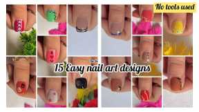 Easy nail art designs compilation || No tools nail art designs