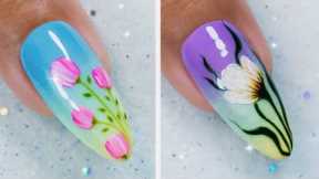 Best Ombre Flower Nail Art Ideas 2023 | #tutorials New Spring Nails Compilation