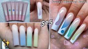 TRYING A $15 PASTEL POLYGEL KIT FROM AMAZON! ABSTRACT NAIL ART DESIGN + HOW TO OMBRE | Nail Tutorial