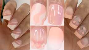 EASY spring nail art designs | TEMU affordable nail art | peach nails