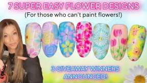 💐 7 Super Easy Flower Nails | Spring Floral Nail Art Design | Rose Tulip Daisy | Beginners | Summer
