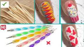 😱Easy nail art designs with toothpick \nail art with toothpick \no tools nailart\nailart
