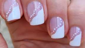 EASY Side NAIL ART | White FRENCH NAILS Design | DIY Manicure Ideas