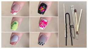 Top 10 Easy and Trending nail art designs with household items || Nail art at home for beginners