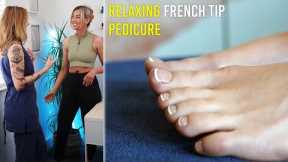Luxury French Tip Pedicure & Massage Salon Treatment Tutorial