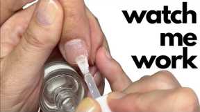 Pro Nail Technician explains natural nail manicure [Watch me work]