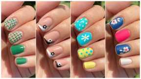 Easy nail art designs for very short nails || Simple nail art designs you can do at home