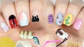 10 Easy Nail Art Designs Using HOUSEHOLD ITEMS!