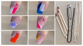 Easy and unique nail art designs with household items || Best nail art designs at home