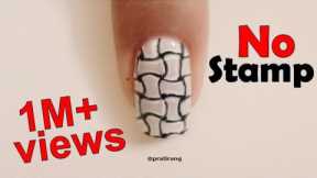 Easy Nail Art Design Tutorial For Beginners | No Stamp Simple To Do At Home Unique Pattern Nail Art