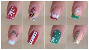 Simple and easy Christmas nail art designs with household items || Nail art for beginners