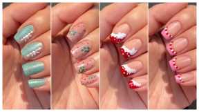 4 Easy Christmas nail art designs with household items || Simple and quick nail designs