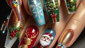 Christmas Nail Decoration Ideas 2023 #tutorial | Best Holidays Nail Art and easy Designs