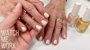 Champagne manicure with Dazzle Dry polish