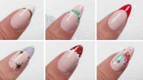 ❄️ 6 *EASY* Christmas Gel Nail Art Ideas! Subtle Christmas French Tip 🎄