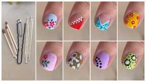 Top 10 Easy nail art designs for very short nails || Best nail art designs with household items