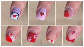 7 Easy nail art designs for valentines day || Heart nail art designs