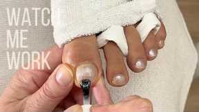 Waterless pedicure with e-file and Dazzle Dry system [completely dry in 5 min!]