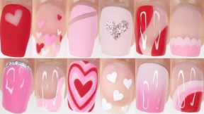 40 VALENTINES DAY NAIL DESIGNS 2024 | huge valentines day pink nail art compilation