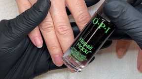 She used OPI Repair Mode for 7 days and here are the results.