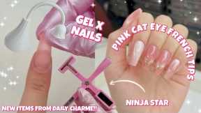 HOW TO DO GEL X NAILS LIKE A PRO | TRYING VIRAL CAT EYE NAIL TRENDS | DAILY CHARME NEW RELEASES HAUL